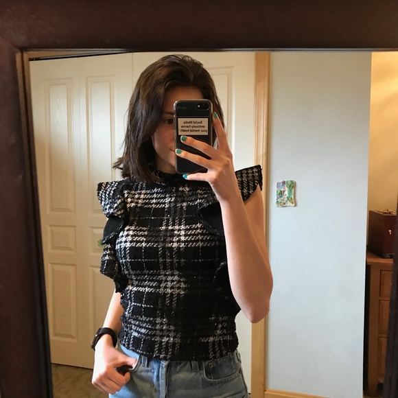 TFNC London Black & Silver blouse - Picture 1 of 8